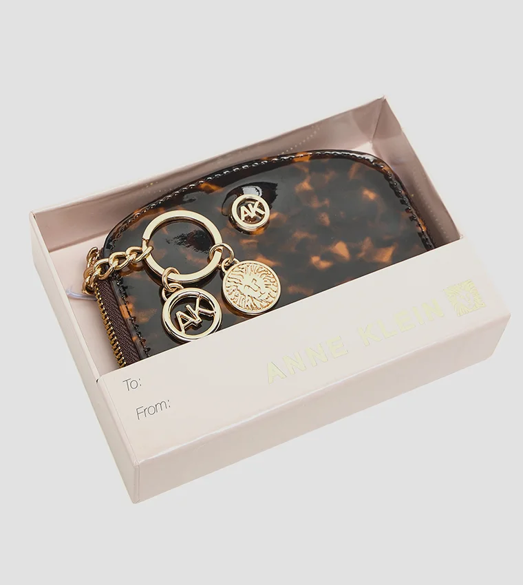 ANNE KLEIN  Anne Klein Patterned Zip-around Card Holder for Women | Best Price UAE